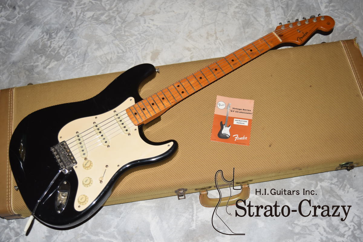 1989 Fender USA '57 Vintage Reissue Stratocaster Black/Maple neck  